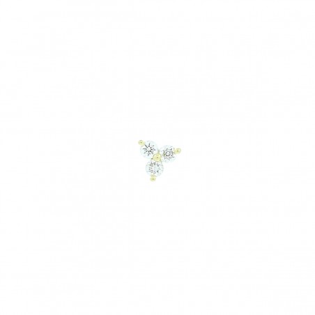 TRIANGLE 1965 YELLOW GOLD WHITE DIAMOND - Handmade earring