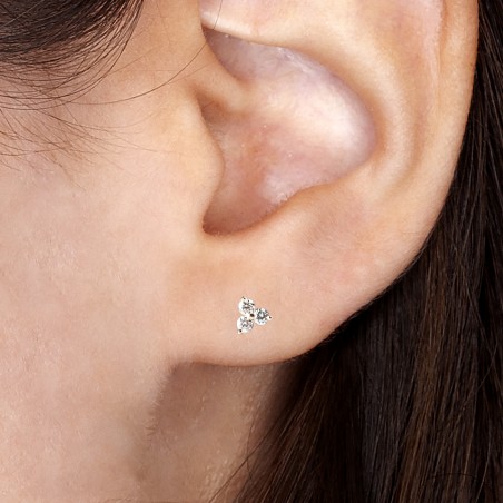 TRIANGLE 1965 ROSE GOLD WHITE DIAMOND - Handmade earring