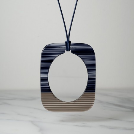 RECTANGULAR MAGNIFYING GLASS - Necklace-magnifying glass in acetate, handcrafted by the Hervé Domar workshop