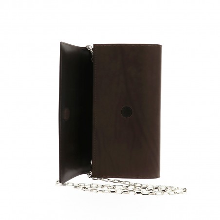ARETHA - Two-tone leather clutch, handmade in Italy