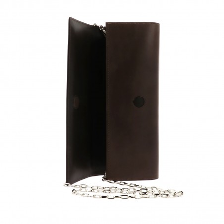 NICOLE - Two-tone leather clutch, handmade in Italy
