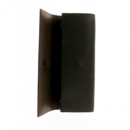NICOLE - Two-tone leather clutch, handmade in Italy