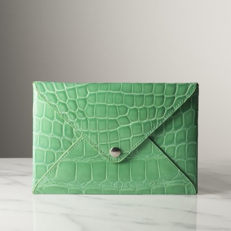 GABRIEL CROCODILE - Crocodile envelope wallet, handmade in France