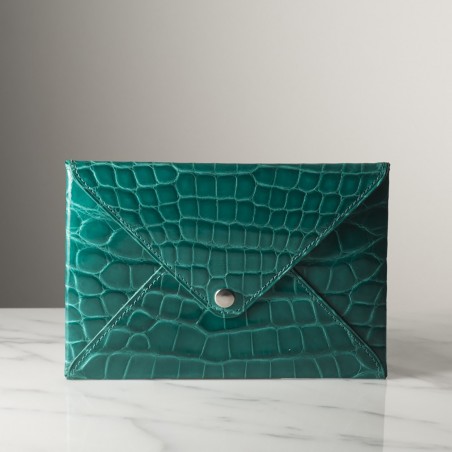 GABRIEL CROCODILE - Crocodile envelope wallet, handmade in France