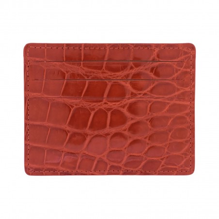 MARCEL CROCODILE - Crocodile leather credit card holder, handmade in France