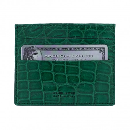 MARCELLO - Crocodile leather credit card holder, handmade in Italy