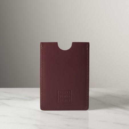 1CC - Calfskin leather credit card holder, handmade in France