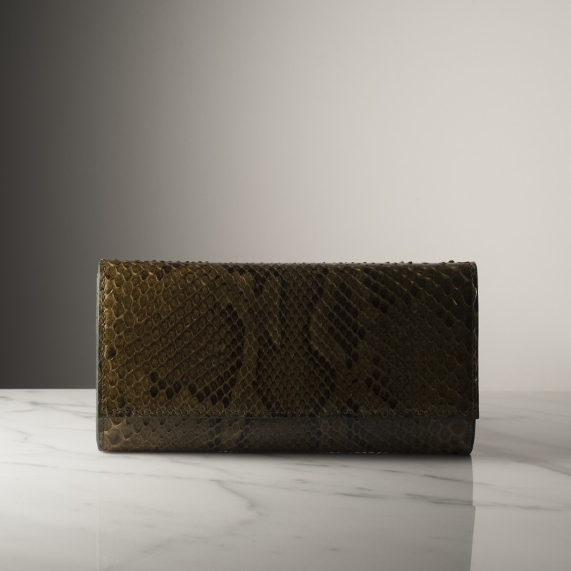 SUZANNE PYTHON - Python leather wallet, handmade in Italy
