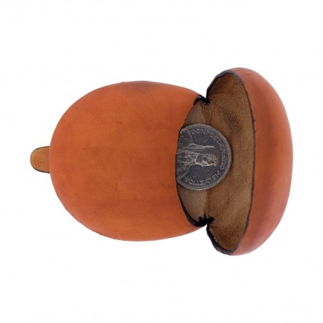 HORSESHOE LARGE - Vegetable tanned buffalo leather coin purse, handmade in Italy