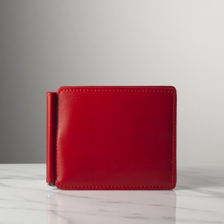 BILL 21 - Calfskin leather money clip and credit card holder, handmade in Italy