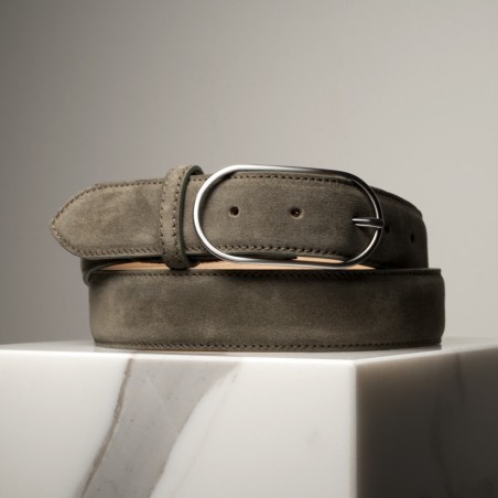 VEAU NUBUCK - Ceinture en cuir fabriqué à la main en Italie