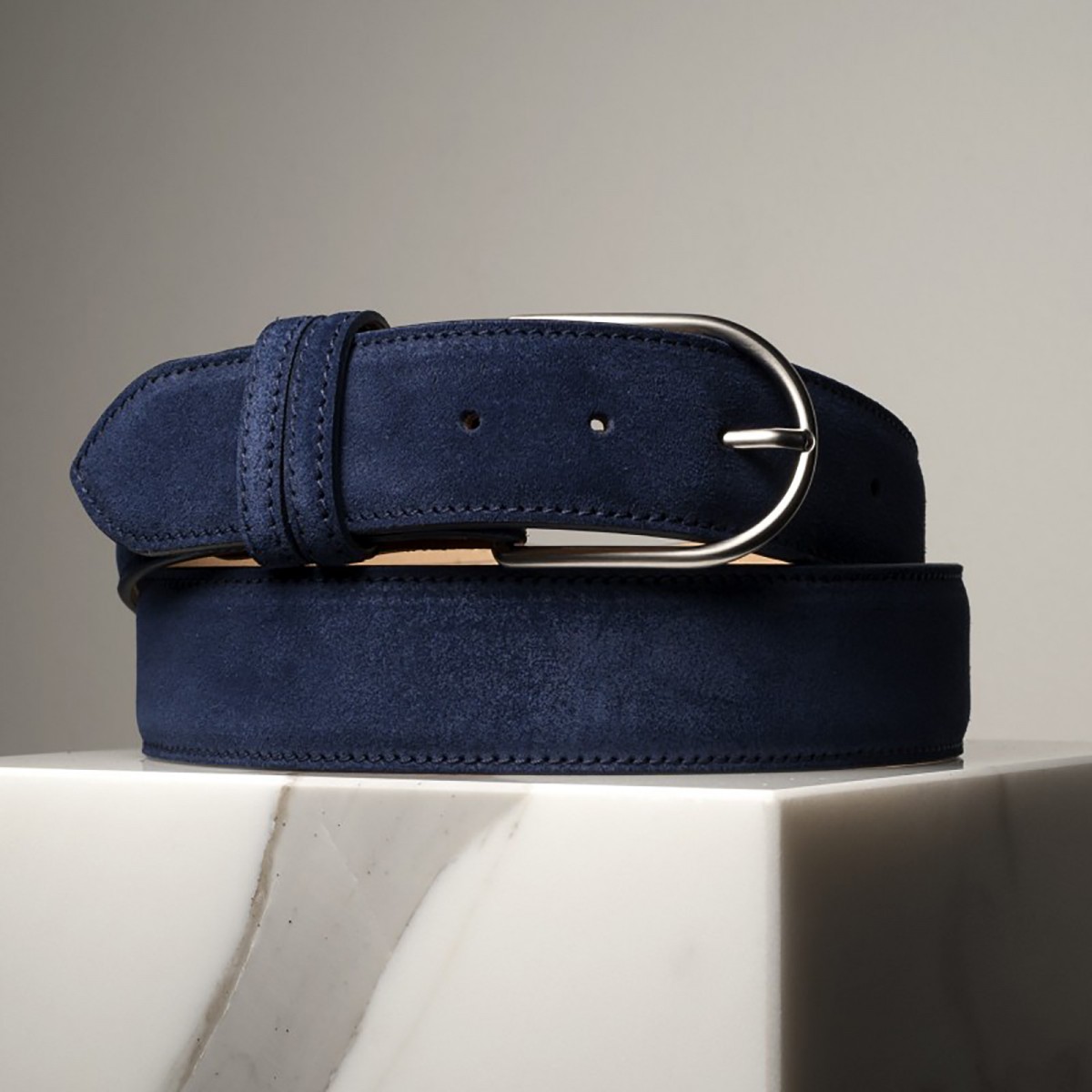 NUBUCK CALFSKIN - Leather belt, handmade in Italy