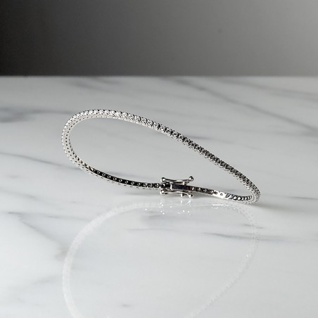 LIGNE MICRO 0085 WHITE DIAMOND - Handmade bracelet