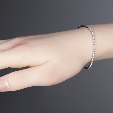 LIGNE MICRO 0085 WHITE DIAMOND - Handmade bracelet