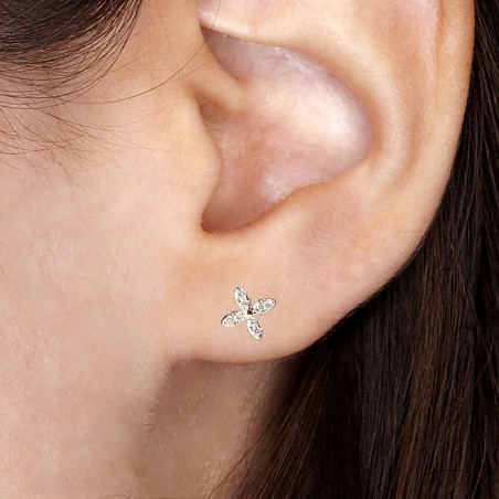 FLEUR 1961 WHITE DIAMOND - Handmade earring