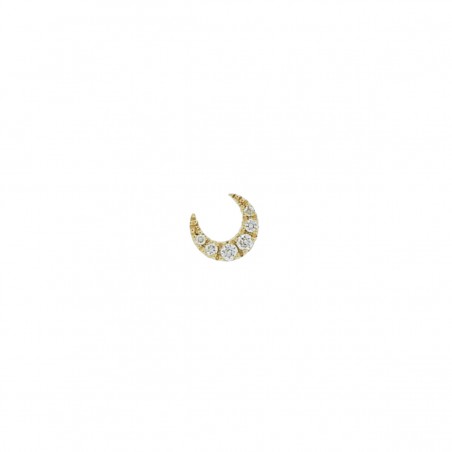 LUNE 1962 YELLOW GOLD WHITE DIAMOND - Handmade earring