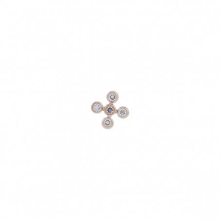 TREFLE 1966 WHITE DIAMOND - Handmade earring