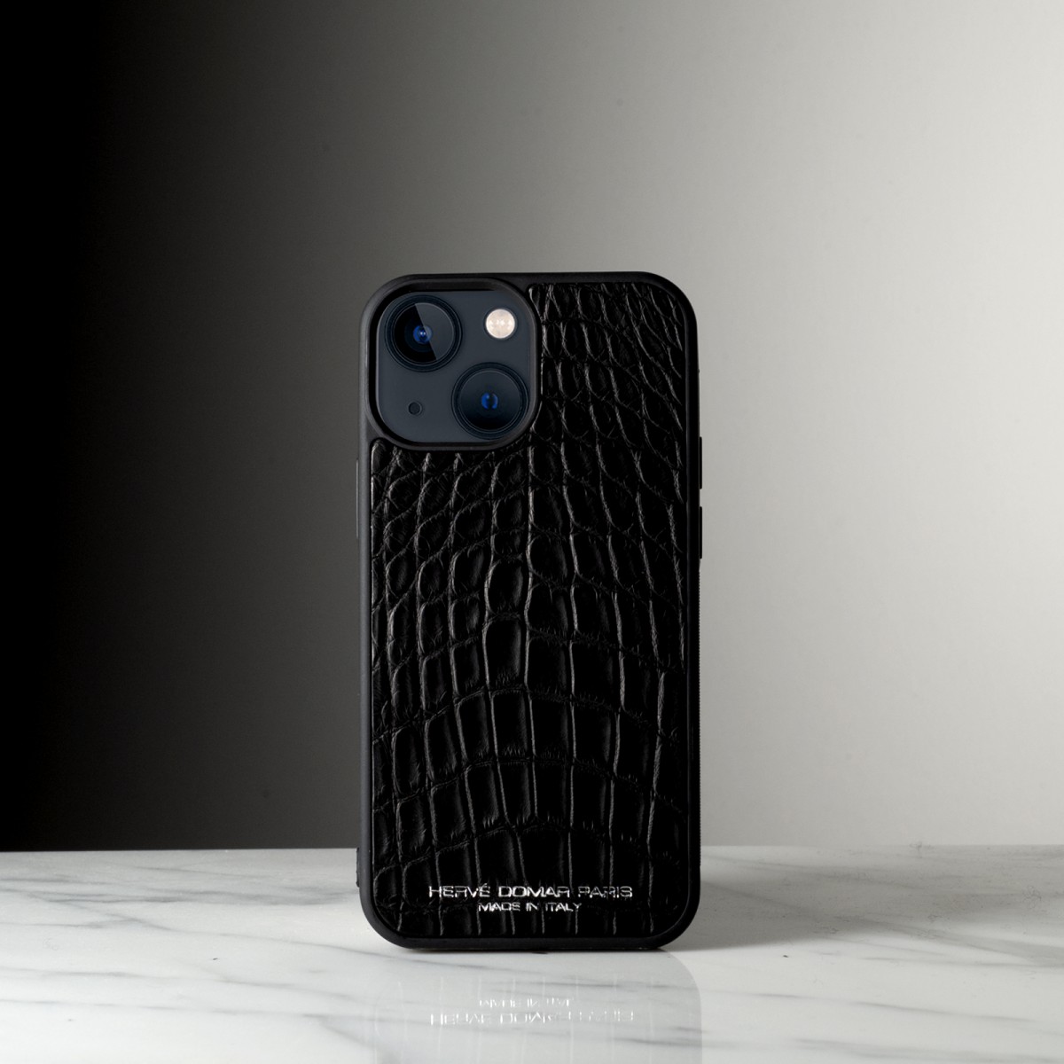 COQUE IPHONE 13 MINI - Coque iPhone en cuir de crocodile fabriqué à la main en Italie