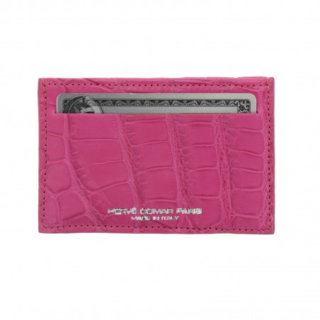 PIETRO - Crocodile leather credit card holder, handmade in Italy