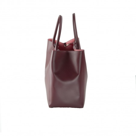 JACKIE - Two-tone leather tote bag, handmade in Italy