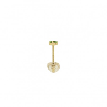 TRIANGLE 1965 YELLOW GOLD GREEN GARNET - Handmade earring