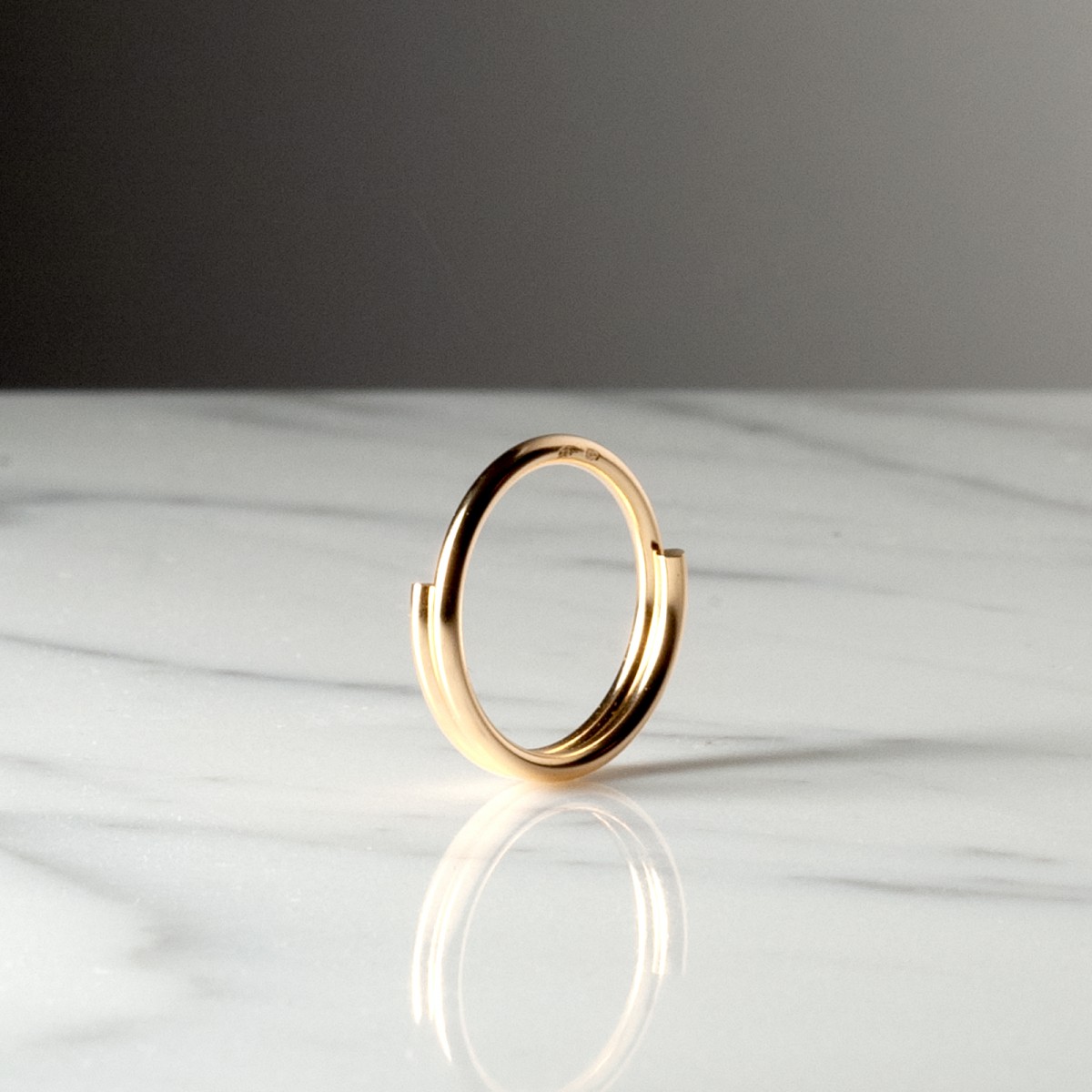 GEO ROUND 2MM 2055 - Wedding ring handmade in France