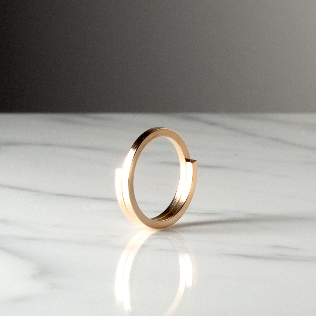 GEO SQUARE 2X2 2056 - Wedding ring handmade in France