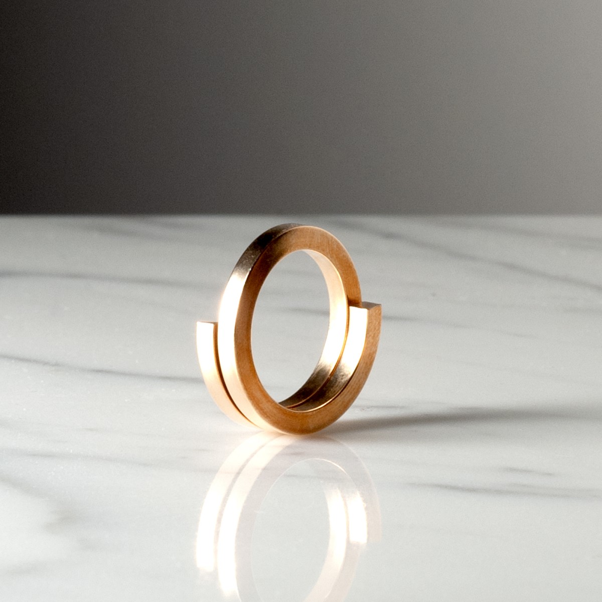 GEO SQUARE 3X3 2056 - Wedding ring handmade in France