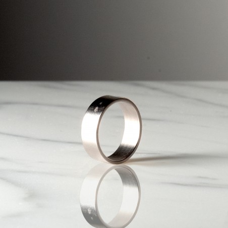 RECTANGLE 6X1 2060 - Wedding ring handmade in France
