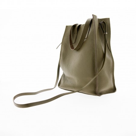 LIVIA - Petit sac shopping bag en cuir de taurillon fabriqué à la main en Italie