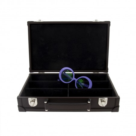 SUITCASE GLASSES BOX - grained calf leather suitcase handmade in FRANCE