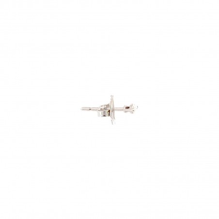 LA NAVETTE 2075 WHITE DIAMOND - Handmade earring