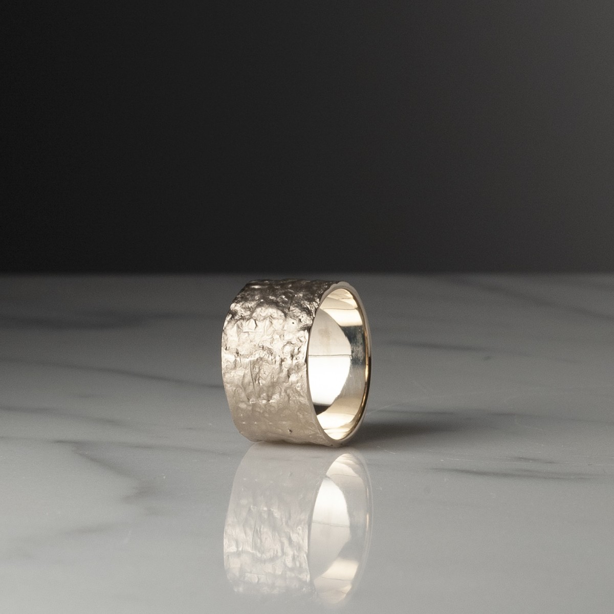 SKIN H LARGE 2139 - Ring handmade in France