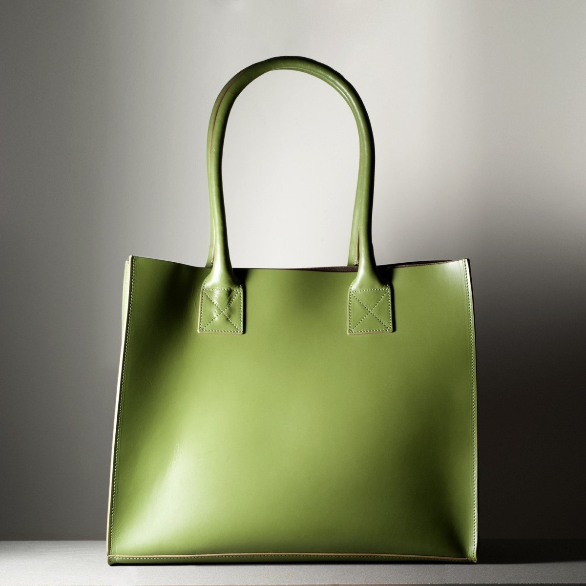 SOFIA - Two-tone leather tote bag, handmade in Italy