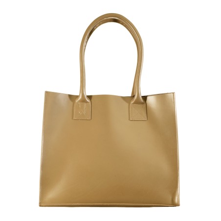 SOFIA - Two-tone leather tote bag, handmade in Italy