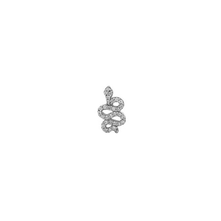 SERPENT 2093 DIAMANT BLANC - Boucle d’oreille fabriquée à la main