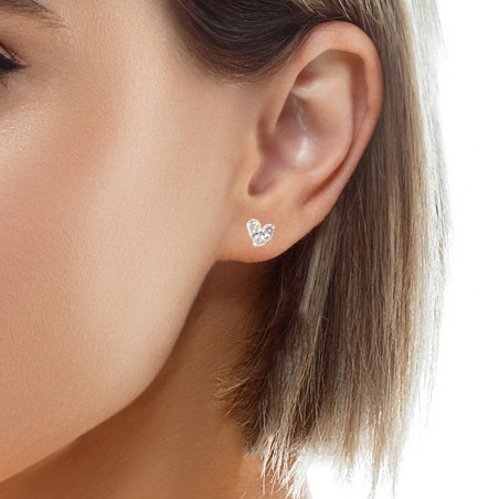 LE COEUR 2076 DIAMANT BLANC - Boucle d’oreille fabriquée à la main