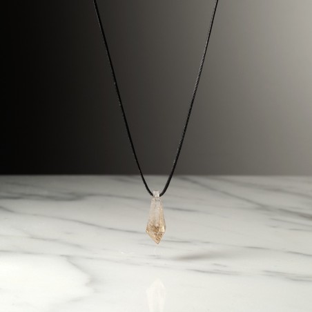 LITHO 2182 QUARTZ RUTILE - Pendentif fabriquée à la main