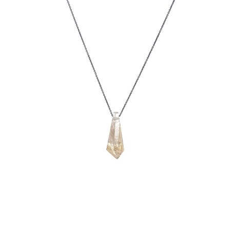 LITHO 2182 QUARTZ RUTILE - Pendentif fabriquée à la main