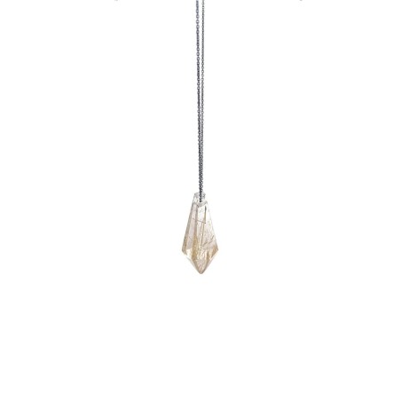 LITHO 2182 QUARTZ RUTILE - Pendentif fabriquée à la main