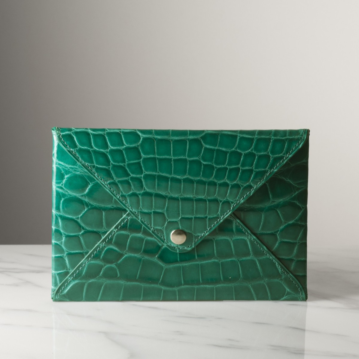 GABRIEL CROCODILE - Crocodile envelope wallet, handmade in France