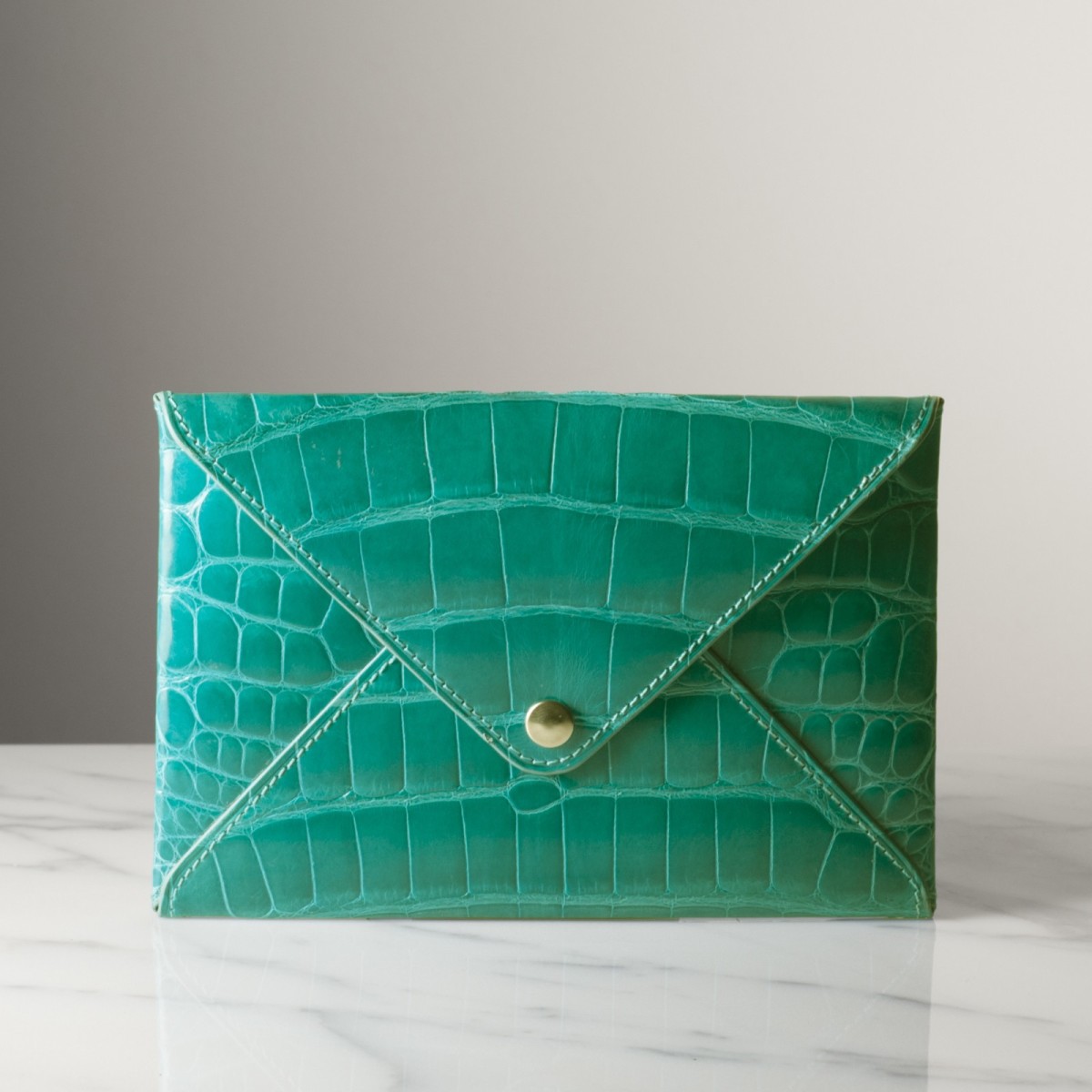 GABRIEL CROCODILE - Crocodile envelope wallet, handmade in France