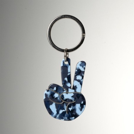 PAIX- Keyring in acetate handcrafted by Hervé Domar workshop