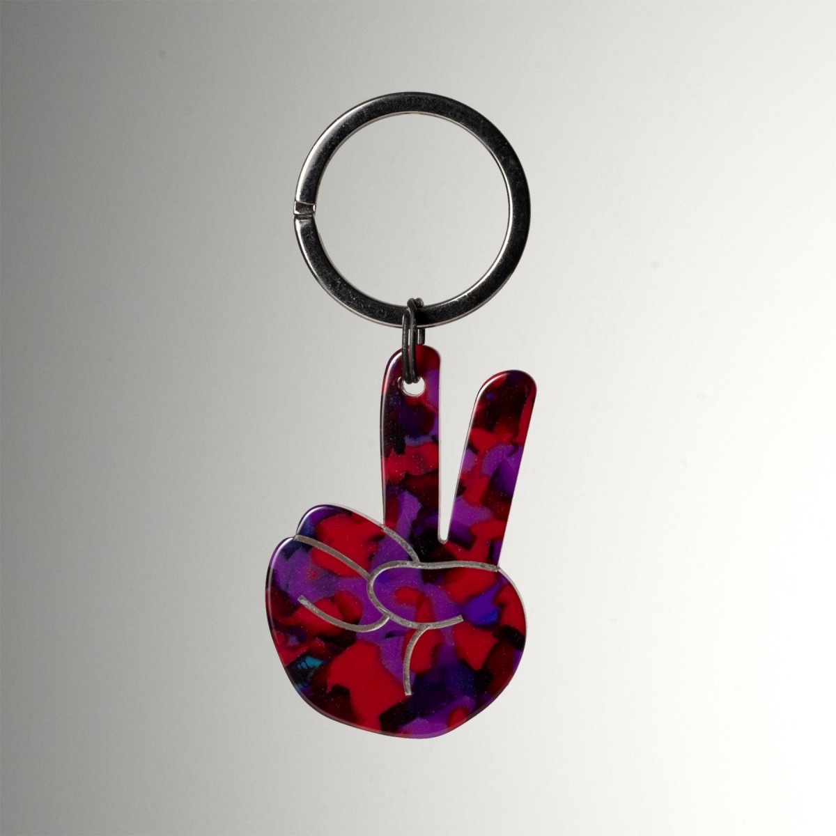 PAIX- Keyring in acetate handcrafted by Hervé Domar workshop