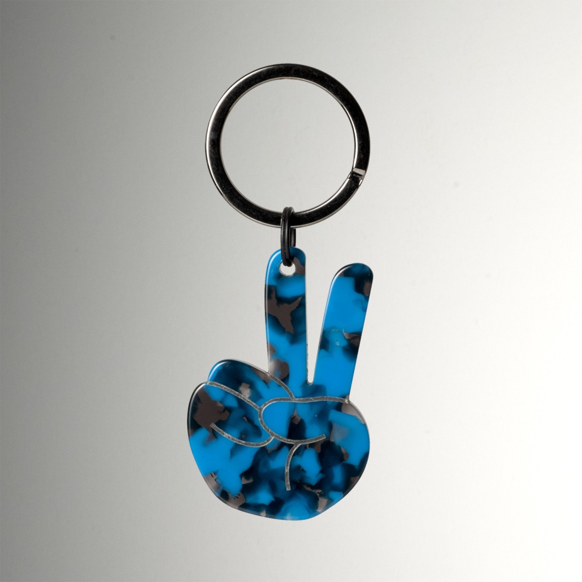 PAIX- Keyring in acetate handcrafted by Hervé Domar workshop
