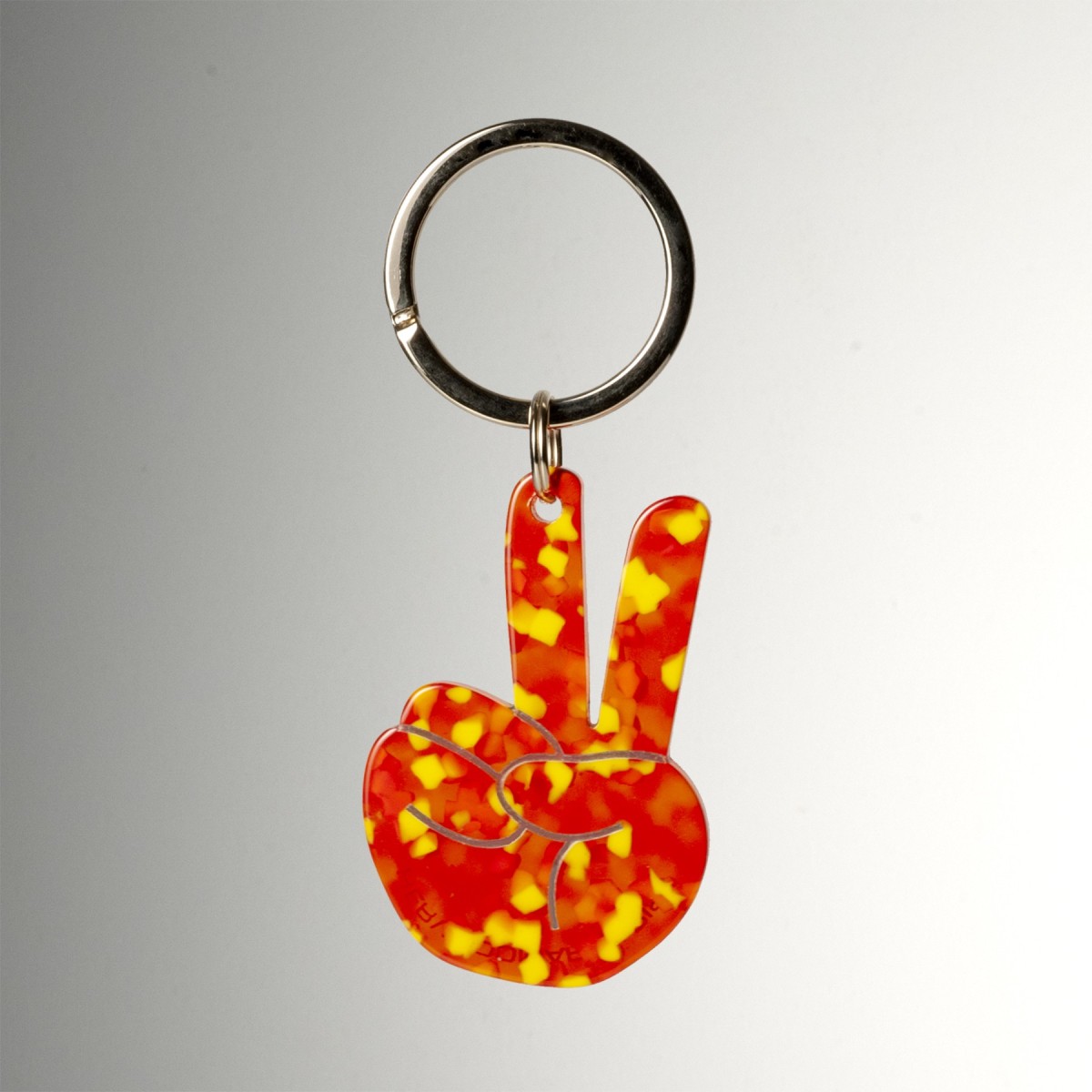 PAIX- Keyring in acetate handcrafted by Hervé Domar workshop