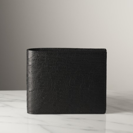 ROLAND OSTRICH - Ostrich leather wallet, handmade in France