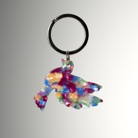LIBERTÉ- Keyring in acetate handcrafted by Hervé Domar workshop
