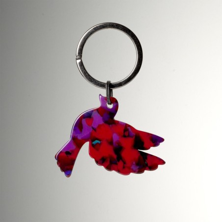 LIBERTÉ- Keyring in acetate handcrafted by Hervé Domar workshop