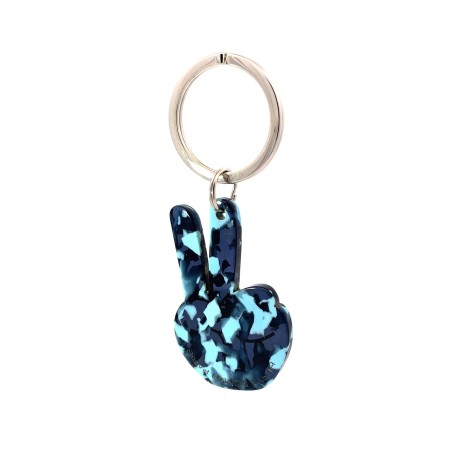 PAIX- Keyring in acetate handcrafted by Hervé Domar workshop